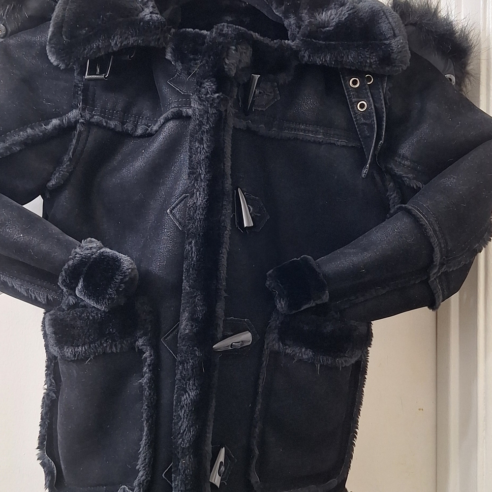 Kids "DENALI SHERLING" BLACK COAT